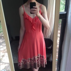 Patagonia Peach/Coral Floral Organic Cotton Dress